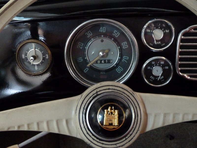 VW oval Beetle 1953-1957 chrome ornamental speedometer ring bezel dash 113957371 
